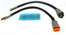 Cabo Pigtail com conector DT de 6 pinos macho e fêmea 14 AWG 30 cm