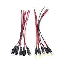 Cabo Pigtail De Alimentação DC 12V 24V Com Plugue Macho E Fêmea 5.5x2.1mm Para Extensão De Conector Cabo Pigtail De Alimentação DC 12V 24V Com Plugue Macho E Fêmea 5.5x2.1mm Para Extensão De Conector
