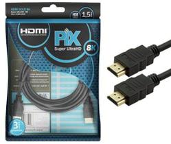 Cabo PIX HDMI Gold 2.1, 8K, Ultra HD e HDR, 19 Pinos, 1.5 Metros - 018-1015