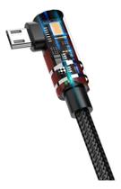 Cabo Plug Lateral Metalizado Hrebos Vermelho 1m Micro Usb V8