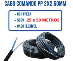 Cabo Pp 2x2,5mm Flexível Rolo 25 Metros e 50 Metros 30 Filamentos