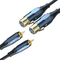 Cabo Profissional Choseal 2 Xlr Femêa Para 2 Rca Banhado 2M