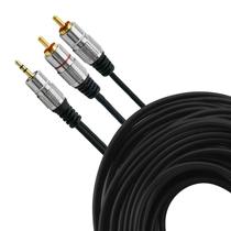 Cabo Profissional De Áudio P2 + 2 Rca Blindado 10 Metros 24k