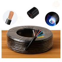 Cabo Rack Movel Paredão Malha de Blindagem 100 Cobre Anti Ruído 4 RCA 7 Vias Remoto Positivo e Negativo 10 metros Cabo Rack Movel Paredão Malha de Blindagem 100 Cobre Anti Ruído 4 RCA 7 Vias Remoto Positivo e Negativo 10 metros