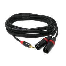 Cabo Rannsgeer de 3,5 mm TRS estéreo para divisor Y macho XLR duplo de 5,5 m