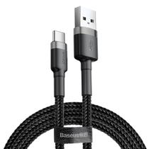 Cabo Rápido Usb Para Tipo- C Baseus Cafule Nylon 2a 2 Metros Cor Preto