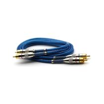 Cabo RCA 1 metro Blindado Prime Plug conector 5mm Azul Tech One Svart