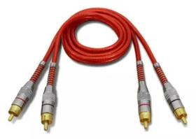 Cabo Rca 1 Metro Dupla Blindagem Cobre 5mm Vermelho