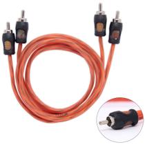 Cabo RCA 1 Metro Injetado Flexível Universal / 1m Silicone PVC Laranja - KX3
