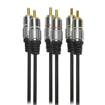 Cabo Rca 10metros Dupla Blindagem Cobre 10m Blindado 3+3 Rca