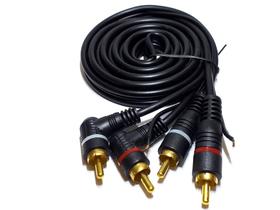 Cabo Rca 2x2 Flexível Plug 90 1,5 M Com Fio Terra Preto