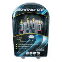 Cabo RCA 3 metros 2x2 Áudio Estéreo Conectores Banhados Ouro
