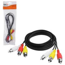 Cabo Rca 3Rca X 3Rca 1,5M Av Audio E Video Tv Dvd