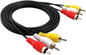 Cabo RCA 3x3 Cabo coaxial de áudio e vídeo Macho Para Tv, Vídeo Cassete, DVD, Home Theather, Blu-ray, aparelhos de TV a cabo 1,5 metros