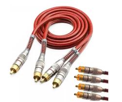 Cabo RCA 5 Metros Blindado Profissional Linha Prime Auto 5mm