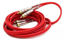 Cabo Rca 5 Metros Blindagem Dupla Anti-ruido Som Automotivo