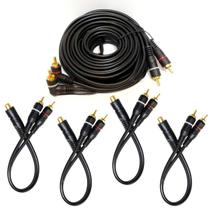 Cabo Rca 5 Metros Com 4 Cabos Y 2M 1F Reforçado Para Módulo Amplificador Banhado a Ouro Mono Blindagem