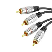 Cabo Rca 5 Metros Dupla Blindagem Cobre 2+2 Rca 5m Blindado