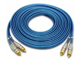 Cabo Rca 5 Metros Dupla Blindagem Cobre 5m Blindado Azul 5mm