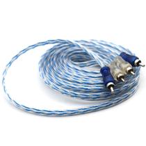 Cabo RCA 5 Metros Dupla Blindagem Injetado Azul 4mm Cabo RCA 5 Metros Dupla Blindagem Injetado Azul 4mm