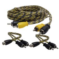 Cabo Rca 5m e 2 Y 2m1f Automotivo Blindado Alta Performance Qualidade para Módulo Amplificador Potencia