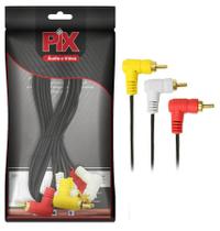 Cabo rca 90 graus - 3 rca + 3 rca - 1.8 metros - gold