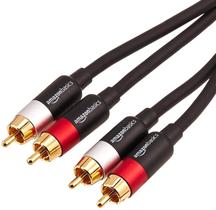 Cabo RCA Amazon Basics (2 RCA) - 4,5m (15 Pés) - Preto