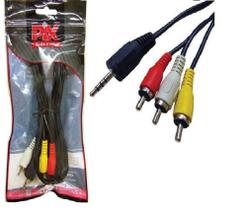 Cabo Rca Av P3 Estéreo + 3 Rca Macho - PIX