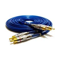 Cabo Rca Blindado 5 Metro Plug Metal Banhado A Ouro Cabo Rca Blindado 5 Metro Plug Metal Banhado A Ouro