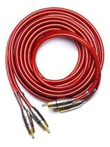 Cabo Rca Blindado 5 Metros Premium Blindagem 5m Vermelho