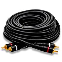 Cabo RCA Blindado Ouro 5 metros 100W Anti Ruído Conector Reto Permak