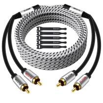 Cabo RCA Elecan Premium de 15 m com som Hi-Fi 16 AWG blindado
