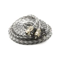 Cabo RCA Injetado Preto/Prata Plug Metal 4mm 5 Metros Tech One - PW-B-0733