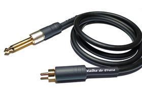 Cabo RCA / P10 Mono Áudio Dupla Blindagem Banhado a Ouro MDP Termo PT (Selecione o Tamanho)