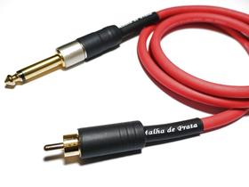 Cabo RCA / P10 Mono Áudio Dupla Blindagem Banhado a Ouro MDP Termo VM (Selecione o Tamanho)