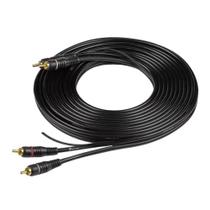Cabo Rca Permak Rca Ouro 5m Fio 4mm para Áudio 100W Conectividade Estéreo Preto Cabo Rca Permak Rca Ouro 5m Fio 4mm para Áudio 100W Conectividade Estéreo Preto