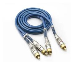 Cabo RCA Prime Conector Metal Azul 1 Metro Svart Cabo RCA Prime Conector Metal Azul 1 Metro Svart
