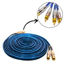 Cabo Rca Prime Dupla Blindagem 5 Metros 5mm Azul 100% Cobre Cabo Rca Prime Dupla Blindagem 5 Metros 5mm Azul 100% Cobre
