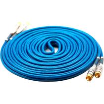 Cabo Rca Prime Plug Metal 5mm Transparente Azul 5 Metros Cabo Rca Prime Plug Metal 5mm Transparente Azul 5 Metros