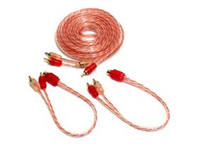 Cabo RCA Som Automotivo Cristal Injetado 5 Metros e 2 Y 2M1F