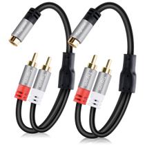 Cabo RCA Splitter Y-RCA Togconn 1 RCA fêmea para 2 RCA macho