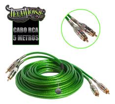 Cabo Rca Technoise Series 400p Verde 5 Metros Blindagem Eficiente E Conectores Dourados
