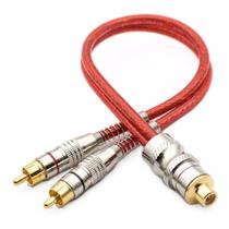 Cabo Rca Y 2 Macho 1 Femea Blindado Profissional Red Prime