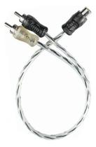 Cabo RCA Y Blindado Preto Revestido Estilo Taramps Instalação Som Automotivo Amplificador Conector 2M/1F 4mm- 20cm