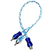 Cabo RCA Y Cobre Blindado Espiral Plug Metal Módulo Som Automotivo Conector Injetado Revestido 2M+1F 20cm