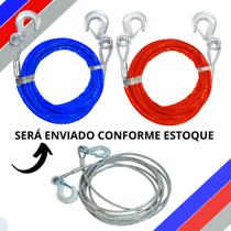 Cabo Reboque Aço Puro 4 Metros Carro Guincho Moto Veiculo 4 Ton Cabo Reboque Aço Puro 4 Metros Carro Guincho Moto Veiculo 4 Ton