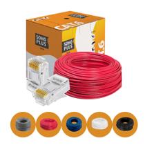 Cabo Rede 50m Furukawa Soho Plus Cat6 Vermelho + 10 Conector