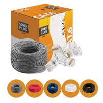 Cabo Rede Cat6 100m Cinza Furukawa Soho Plus + 10 Conectores