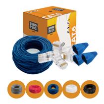 Cabo Rede Cat6 50 Metros Azul Furukawa + 20 Con + 20 Capa