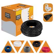 Cabo Rede Cat6 50 Metros Preto Furukawa + 10 Con + 10 Capa